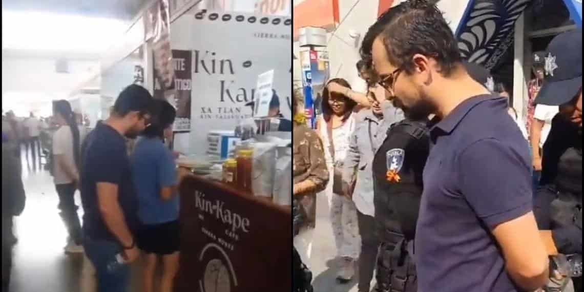 Captan a sujeto grabando bajo la falda de mujeres en Feria de Puebla