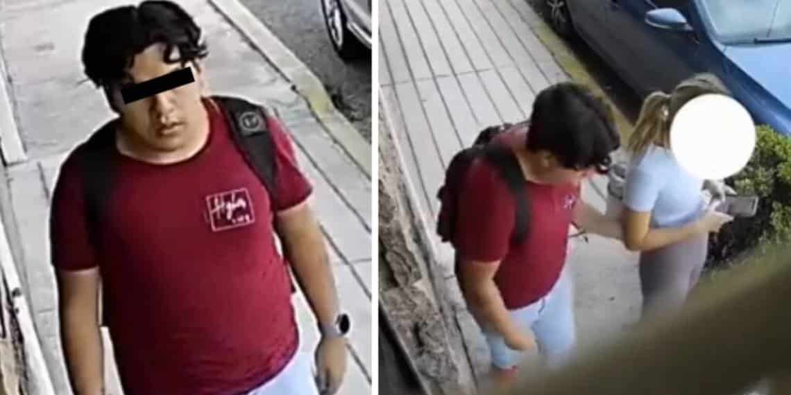 ¡Acosador! Video exhibe a sujeto que manoseo a mujer en plena calle