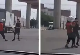 Repartidores de comida se fueron a los golpes en plena avenida de Monterrey