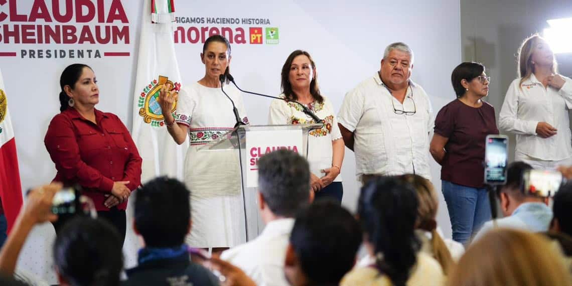 Claudia Sheinbaum celebra el éxito en el simulacro electoral universitario, marcando un cambio generacional en la 4T.