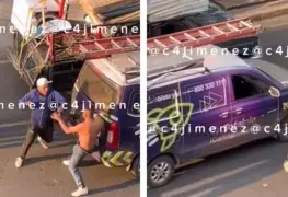 Graban bronca entre vendedor del fierro viejo contra empleado de Totalplay