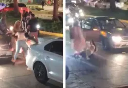 Se arma batalla campal entre 2 mujeres y 2 hombres en  avenida de Acapulco