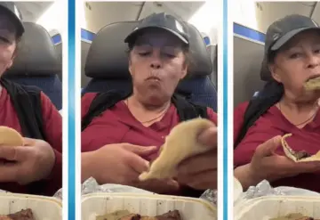 Critican a mujer por comer tacos de carnita asada en vuelo de primera clase