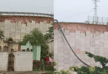 Daños en puente que pasa sobre el Tren Maya en Maxcanú, Yucatán