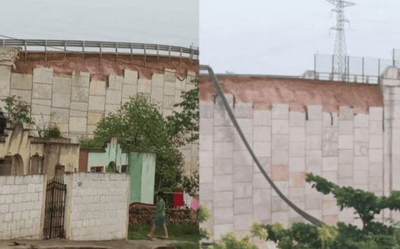 Daños en puente que pasa sobre el Tren Maya en Maxcanú, Yucatán