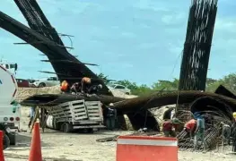 Accidente en el Tren Maya en Chetumal, Quintana Roo, por las lluvias