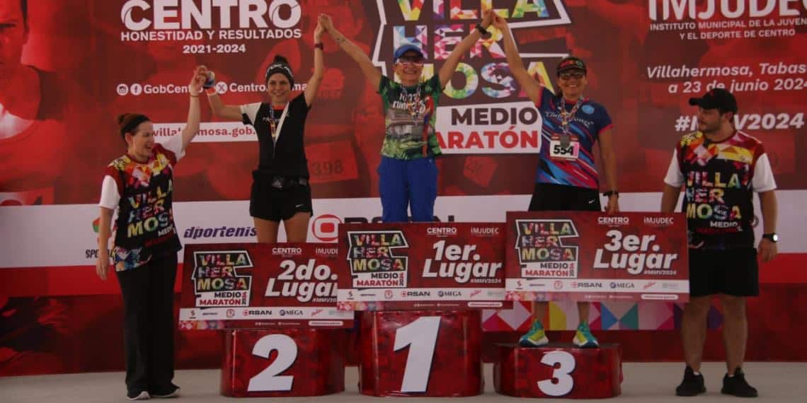 Con la asistencia superior de mil corredores fue todo un éxito el Medio Maratón de Villahermosa de 21 y 10 kilómetros