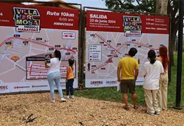 Acuden participantes por sus kits para el Medio Marat&oacute;n Villahermosa 2024