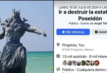 Huracán Beryl: ante su llegada a Yucatán, organizan en redes sociales destrucción de estatua de Poseidón