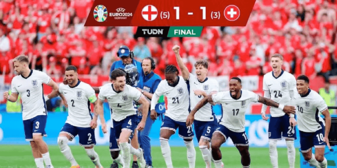 Inglaterra vence a Suiza en penales y se clasifica a las semifinales de la Eurocopa 2024