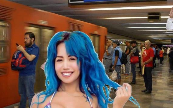 Luna Bella graba video para adultos en Metro de CdMx y se quejan en redes