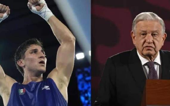 AMLO celebra pase a la final del boxeador Marco Verde en Juegos Olímpicos de París