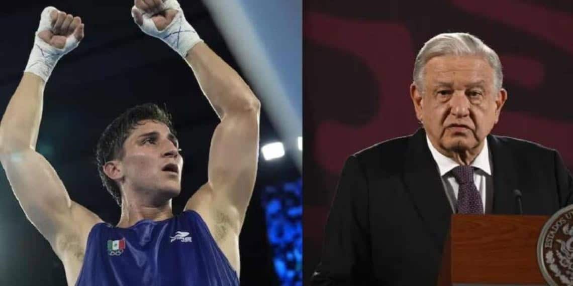 AMLO celebra pase a la final del boxeador Marco Verde en Juegos Olímpicos de París