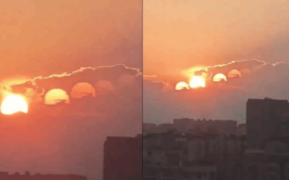 El efecto de los "siete soles" apareció en los cielos orientales