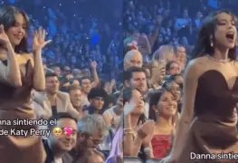 Critican a Danna Paola por su reacción durante discurso de Katy Perry en los MTV VMAs