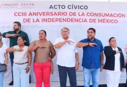 Conmemoran en Comalcalco el 203 aniversario de la Consumación de la Independencia de México