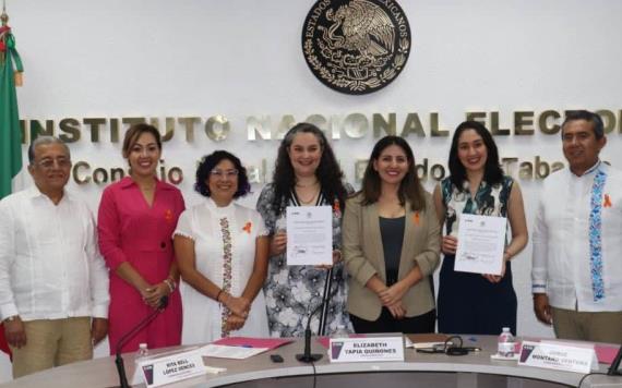 Ángela Guadalupe Araujo Segura y a Ruth Lissette Toledo Peral recibierón su nombramiento como consejeras electorales del Instituto Electoral y de Participación Ciudadana de Tabasco (IEPCT)