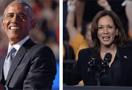 Barack Obama muestra su apoyo a Kamala Harris.