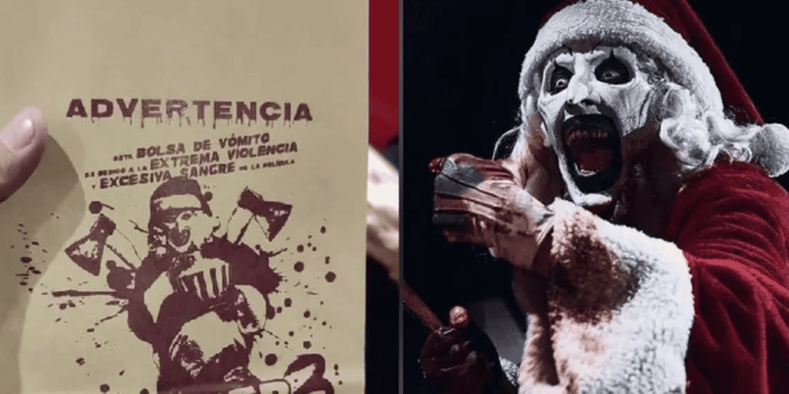 ¿Es muy impactante? Dan bolsas para las náuseas en las funciones de Terrifier 3