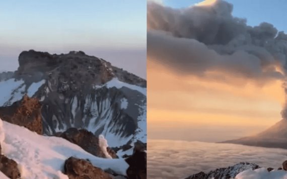 Así es la impresionante vista del volcán Popocatépetl desde Iztaccíhuatl | VIDEO