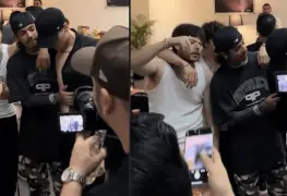 Natanael Cano se muestra MUY CARIÑOSO con Peso Pluma y le besa el abdomen