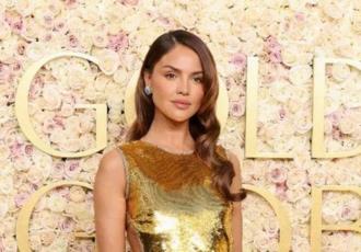 Eiza González deslumbra con espectacular vestido DORADO