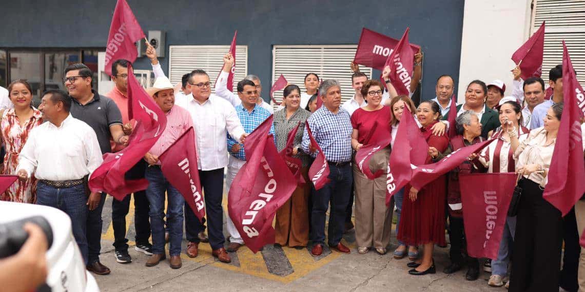 Morena continúa con los banderazos de afiliación en Tabasco
