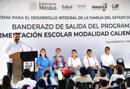Javier May dio el banderazo de inicio al Programa Alimentación Escolar Modalidad Caliente