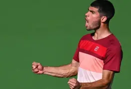 Carlos Alcaraz arranca su defensa titular en Indian Wells con victoria sobre Quentin Halys
