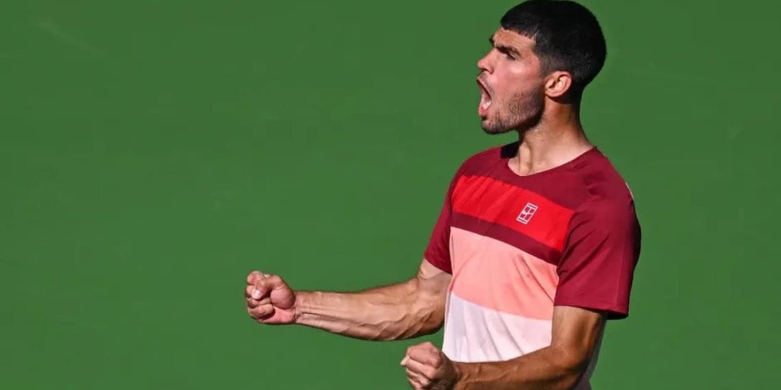 Carlos Alcaraz arranca su defensa titular en Indian Wells con victoria sobre Quentin Halys