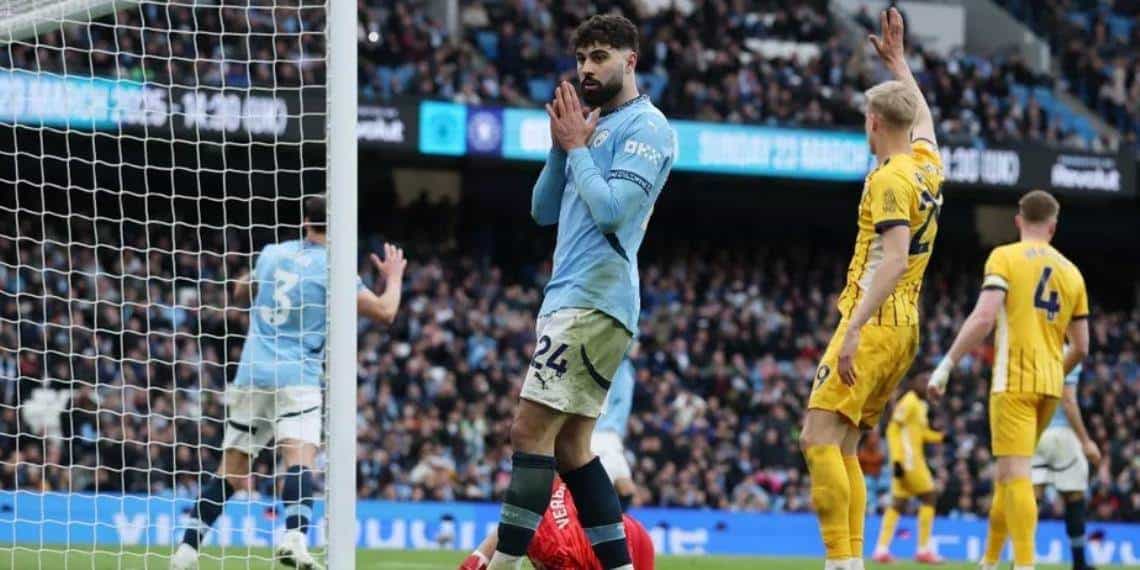 Manchester City protagoniza un nuevo tropiezo tras empatar contra el Brighton