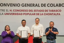 Congreso del Estado y la Universidad Popular de la Chontalpa firman convenio