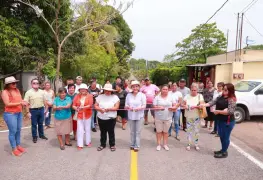 Entrega Yolanda Osuna obras viales y de alumbrado en rancherías Los Alvarado