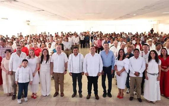Javier May y Claudia Sheinbaum respaldan acciones en Primer Informe de Jalapa