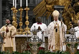 Papa Le&oacute;n XIV celebra Misa Crismal en Semana Santa