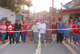 Yolanda Osuna inaugura obra sanitaria y vialidad en Atasta de Serra
