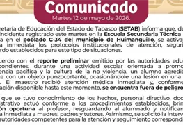 Agresi&oacute;n a Docente en Escuela Secundaria de Tabasco