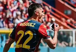 Johan V&aacute;squez anota en derrota del G&eacute;nova ante Mil&aacute;n