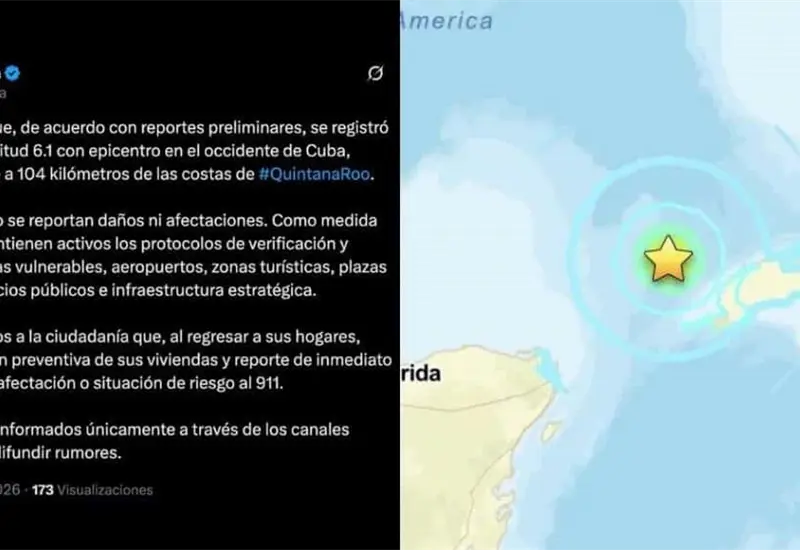 Sismo de magnitud 6.1 activa vigilancia en Quintana Roo
