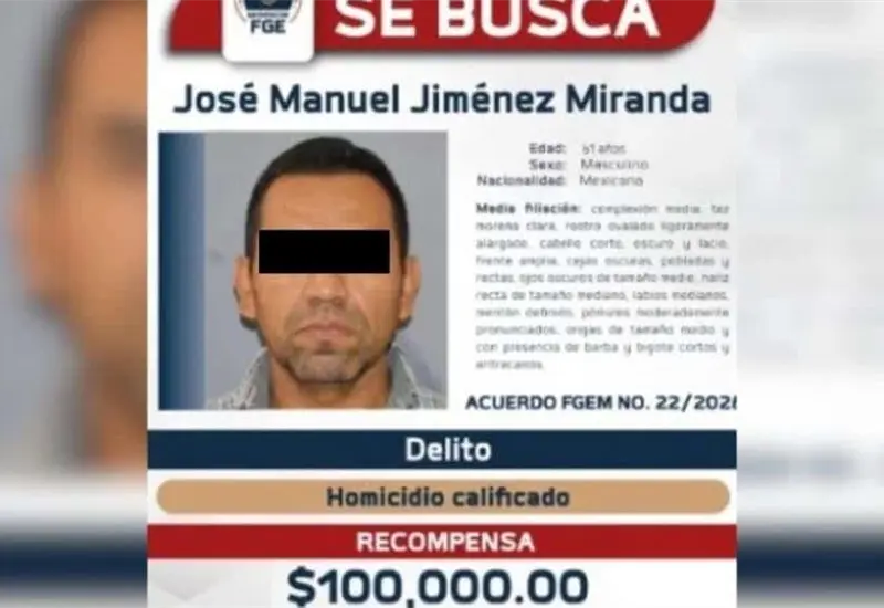 Fiscal&iacute;a Michoac&aacute;n ofrece 100 mil pesos por Jos&eacute; Manuel Jim&eacute;nez Miranda