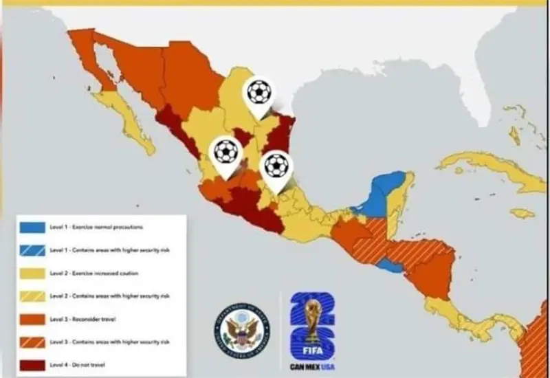 Embajada de Estados Unidos emite alerta de viaje a aficionados en M&eacute;xico