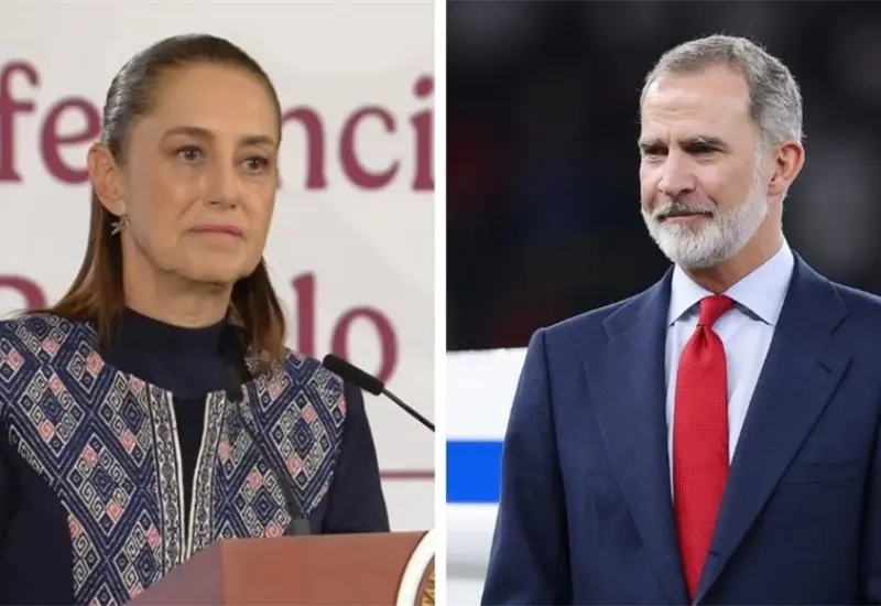 Claudia Sheinbaum recibe al rey Felipe VI en Palacio Nacional