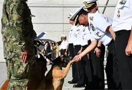 Semar despide con honores a los binomios caninos Niko, Hunter e Hidra