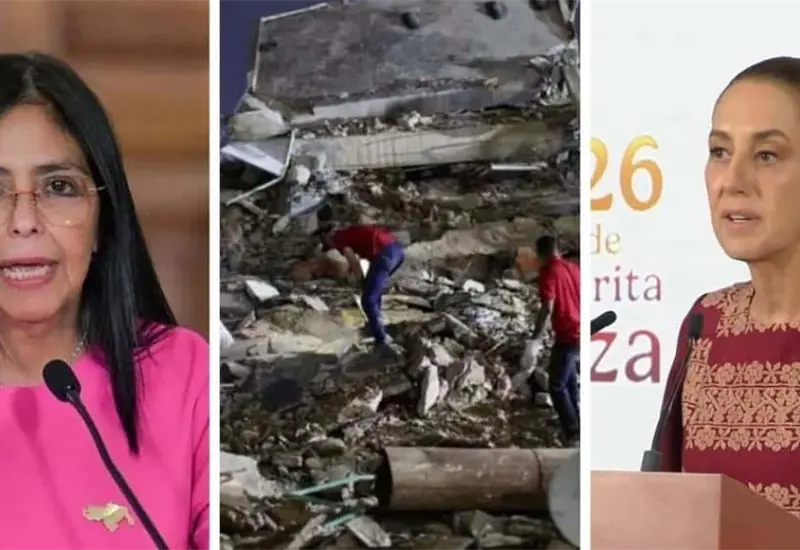 Sheinbaum coordinar&aacute; apoyos con Delcy Rodr&iacute;guez por sismos en Venezuela
