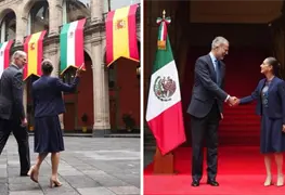 Claudia Sheinbaum y Felipe VI dialogan en Palacio Nacional