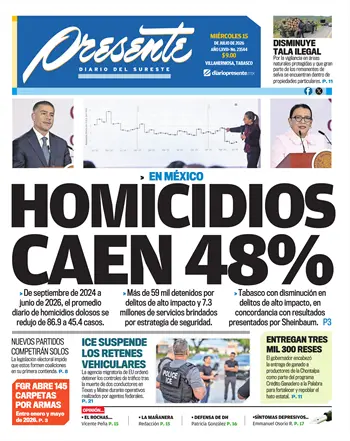 Portada del D&iacute;a Edici&oacute;n Impresa