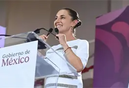 Claudia Sheinbaum Pardo junto a l&iacute;deres en final de la Copa Mundial 2026