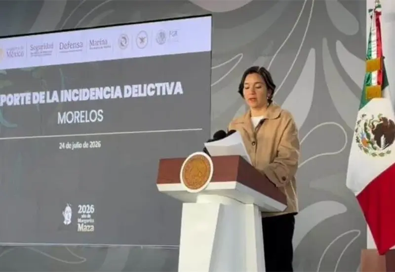 Reducci&oacute;n del 54% en homicidios dolosos en Morelos desde septiembre de 2024
